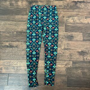 Leggings by LuLaRoe One Size Fits sizes 0-10 Floral Blue Red Teal Yellow